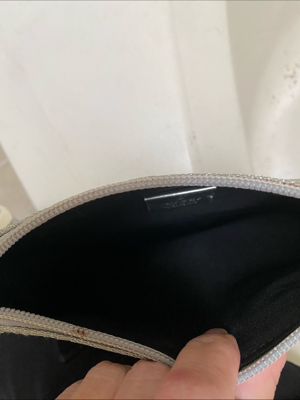 Gucci Silver Monogram Crossbody with Striped Web Strap - Picture 4 of 11